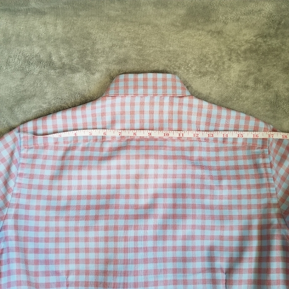 Emanuel Berg Modern Fit Checkered 15" Cotton SM Long Sleeve Shirt Button Up - Picture 11 of 14